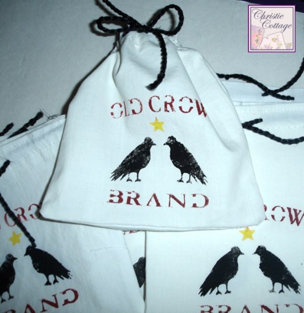Jewelry Bags, "Old Crow Brand", Raven, Handmade Set of 15 | Christie