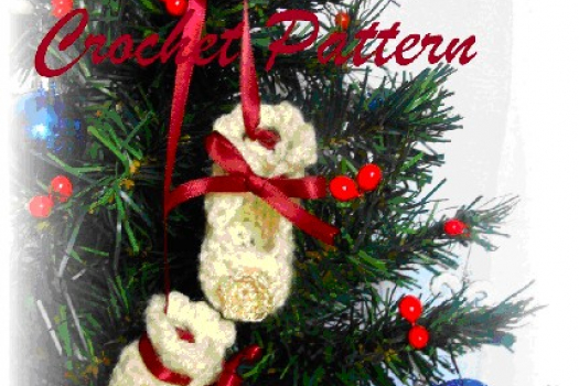 Baby Bootie Doll - Christmas Ornament, Crochet Pattern.
