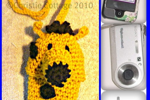 Giraffe Cell Phone, Camera, Bottle Pouch , Crochet Pattern, PDF