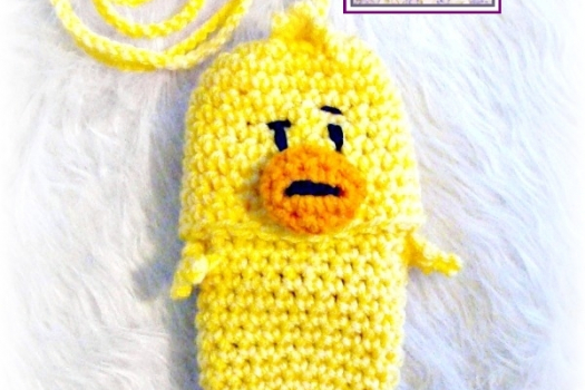 Duck Cell Phone Pouch (Camera, bottle, cozie, holder) Crochet Pattern PDF 006