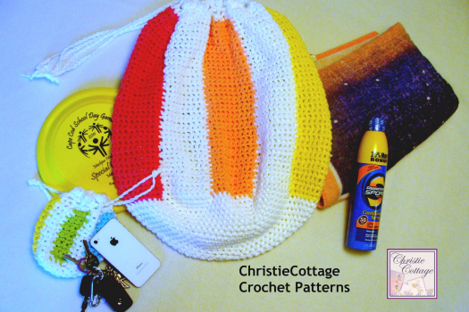 Crochet Pattern, PDF Beach Ball Bag, Beach Bag with Pouch,