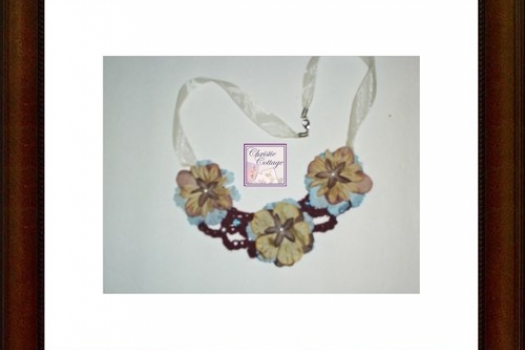 Boho crocheted necklace, Made in America