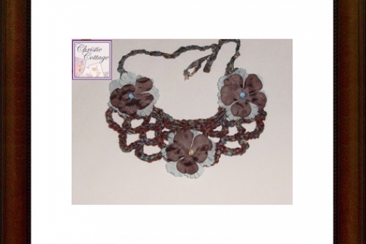 Boho crocheted necklace, Made in America