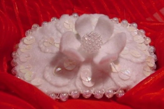 Bridal Fascinator - Head Piece - White - Beaded - Sequins White Wedding Fascinator