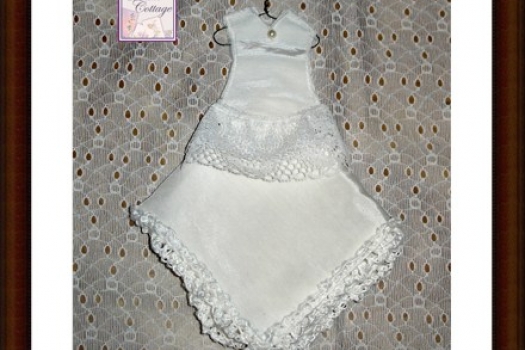 Miniature Wedding Dress Hankie, Keepsake