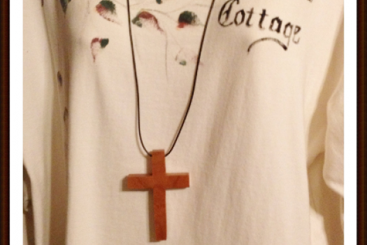 Handmade Wooden Cross Leather Cord