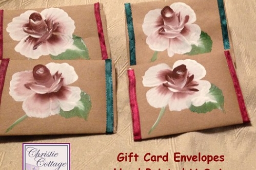 Hand Painted Gift Card/Cash holders. Set of 2. Handmade