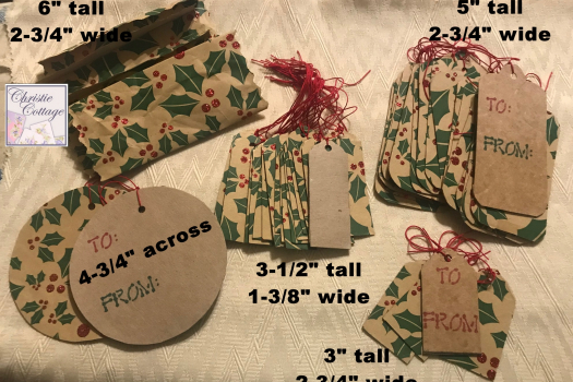Christmas Gift Tags, Handmade in America, Set
