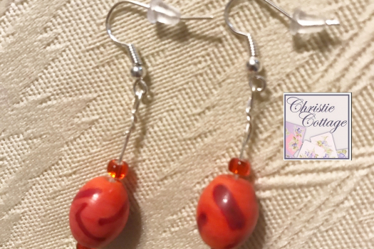 Summer Dangle earrings, Orange and red, USA, Free shipping