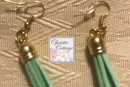 Dangles, Aqua, tassel earrings, gold wires, Free shipping, USA
