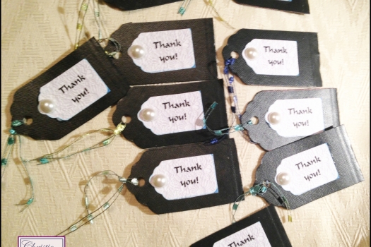 Pearl Thank You Tags,  Hang Tags, Set of 10. P168