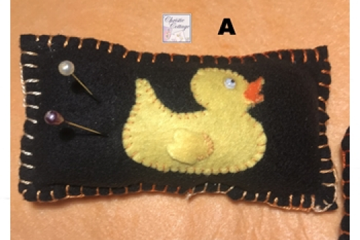 Duck pincushion,.handmade, hand stitched