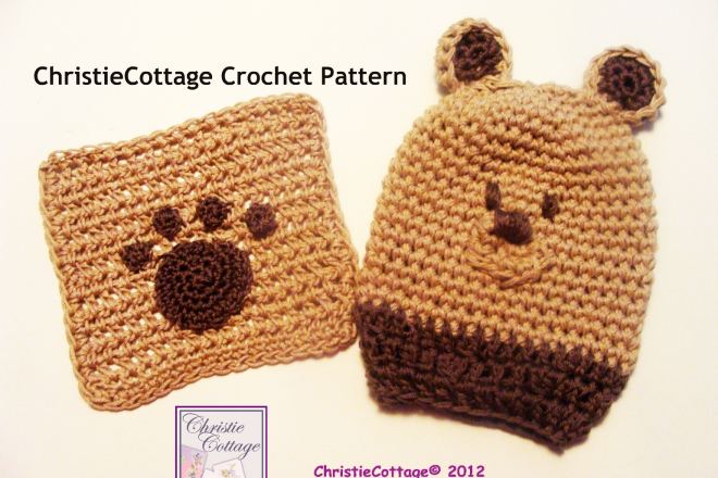 Bear - Washcloth and Bathmitt Set - Crochet Pattern PDF 007