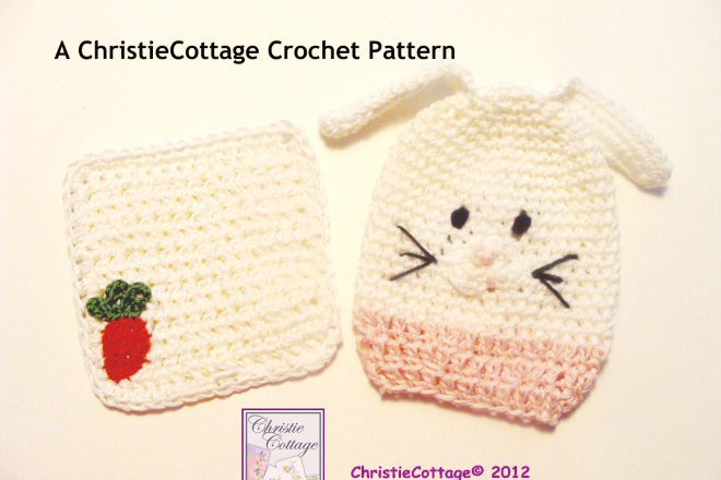 Bunny Rabbit Washcloth and Bath Mitt Set Crochet Pattern PDF 010
