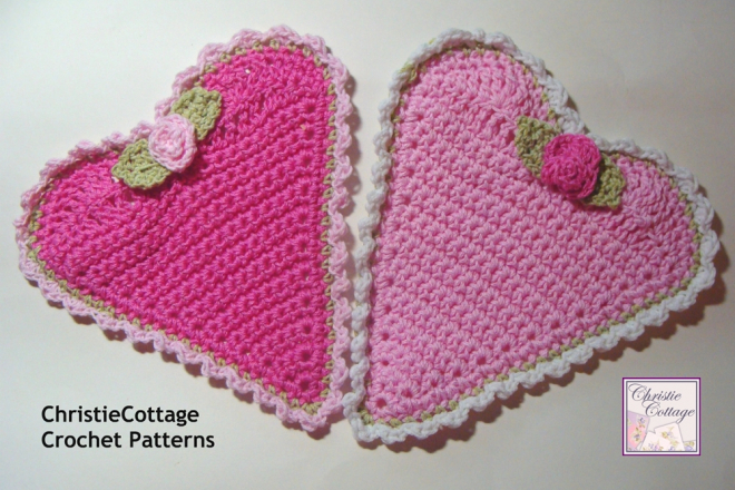 Heart Washcloth, Crochet Pattern, PDF
