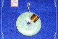 Amber glass and Jasper pendant