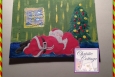 Santa Sleeping, ACEO, Mixed Media Original, Christmas Decor