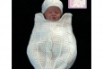 Crochet Pattern, Fisherman Cable Newborn Cocoon and Hat Set,
