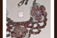 Necklace - Bohemian - Bib - Crocheted Brown Blue Beaded with flowers Boho crocheted necklace, Made in America