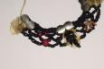 Boho necklace, gold, black