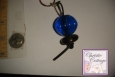 Blue Sphere Keyring, Glass Beads, OOAK