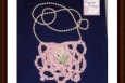 Pink Bohemian Bib Necklace, Vintage Lace, Pink Pearls, Boho