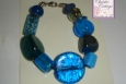 bracelet, chunky, blue, handmade in America