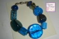 bracelet, chunky, blue, handmade in America