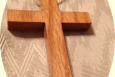 Handmade Wooden Cross Leather Cord