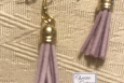 Dangle tassel earrings, gold and lavender Free shipping USA