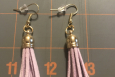 Dangle tassel earrings, gold and lavender Free shipping USA