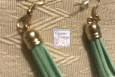 Dangles, Aqua, tassel earrings, gold wires, Free shipping, USA