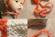 Baby hat, hand knit and crocheted