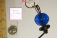 Blue Sphere Keyring, Glass Beads, OOAK
