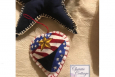 Patriotic Christmas Ornaments, Extra large, Set of 3. P-264