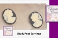 Pierced Cameo earrings, studs