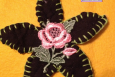 Lovely Daisy and Rose Applique, Black, Sage and Pink, Made in America Lovely Daisy and Rose Applique, Black, Sage and Pink, Made in America
