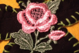 Lovely Daisy and Rose Applique, Black, Sage and Pink, Made in America Lovely Daisy and Rose Applique, Black, Sage and Pink, Made in America