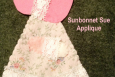 Sunbonnet Sue, Handmade Applique, Handmade in America, Pink, Gingham