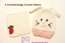Bunny Rabbit Washcloth and Bath Mitt Set Crochet Pattern PDF 010