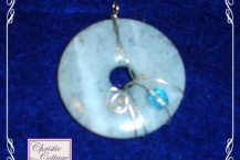 Jasper pendant, wire wrapped