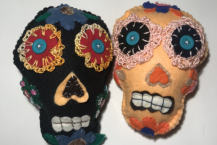 Sugar skull pincushion