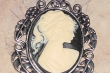 Beautiful Cameo Pendant Silver Finish Large