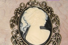 Black and Ivory Cameo Pendant