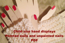 Child size hand displays for fingerless gloves, PDF
