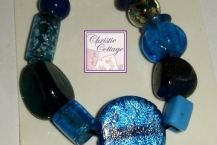 bracelet, chunky, blue, handmade in America