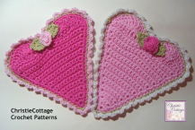 Heart Washcloth, Crochet Pattern, PDF