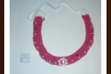 Bohemian necklace, pink, tigers eye, handmade America