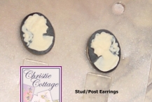 Pierced Cameo earrings, studs